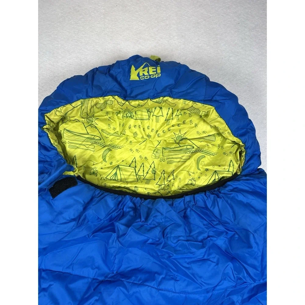 Youth Boy's REI Co-Op Kindercone 30º Blue Mummy RH Zip Sleeping Bag 70x50 EUC